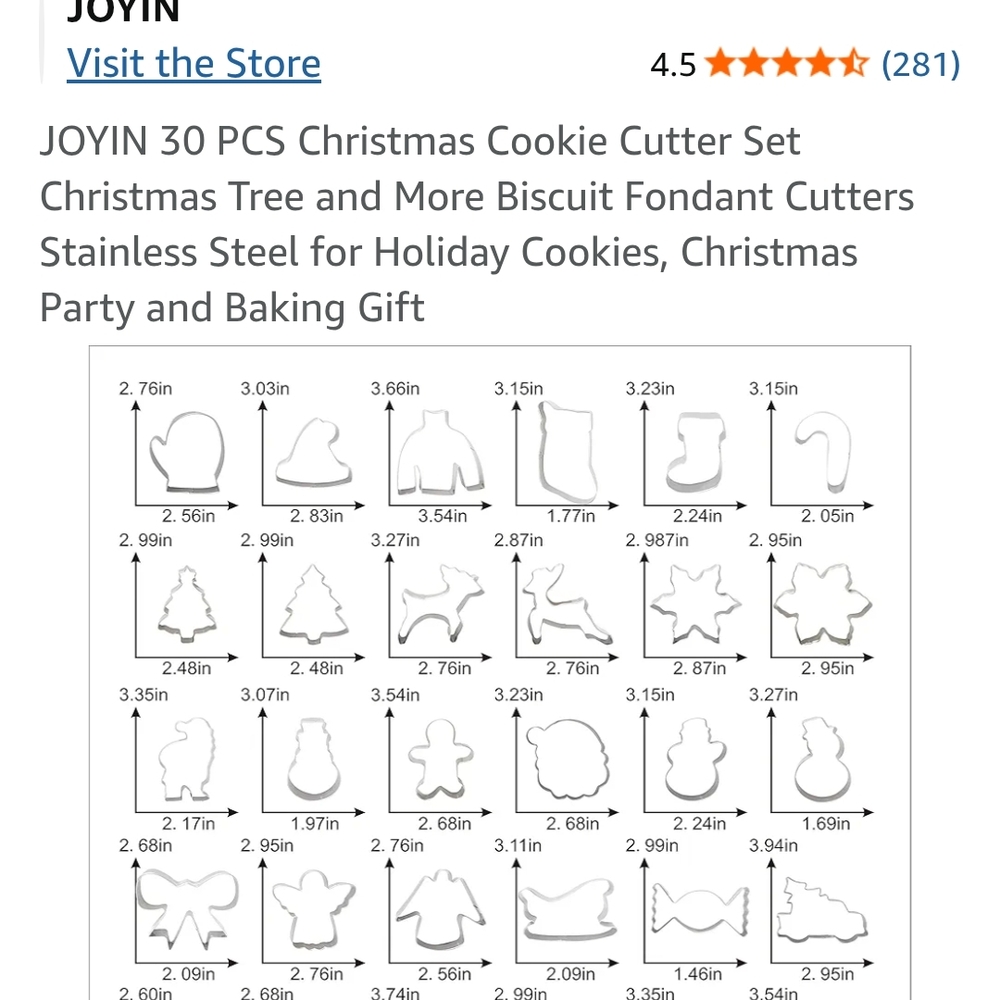 Stainless Steel Christmas Cookie Cutter Set